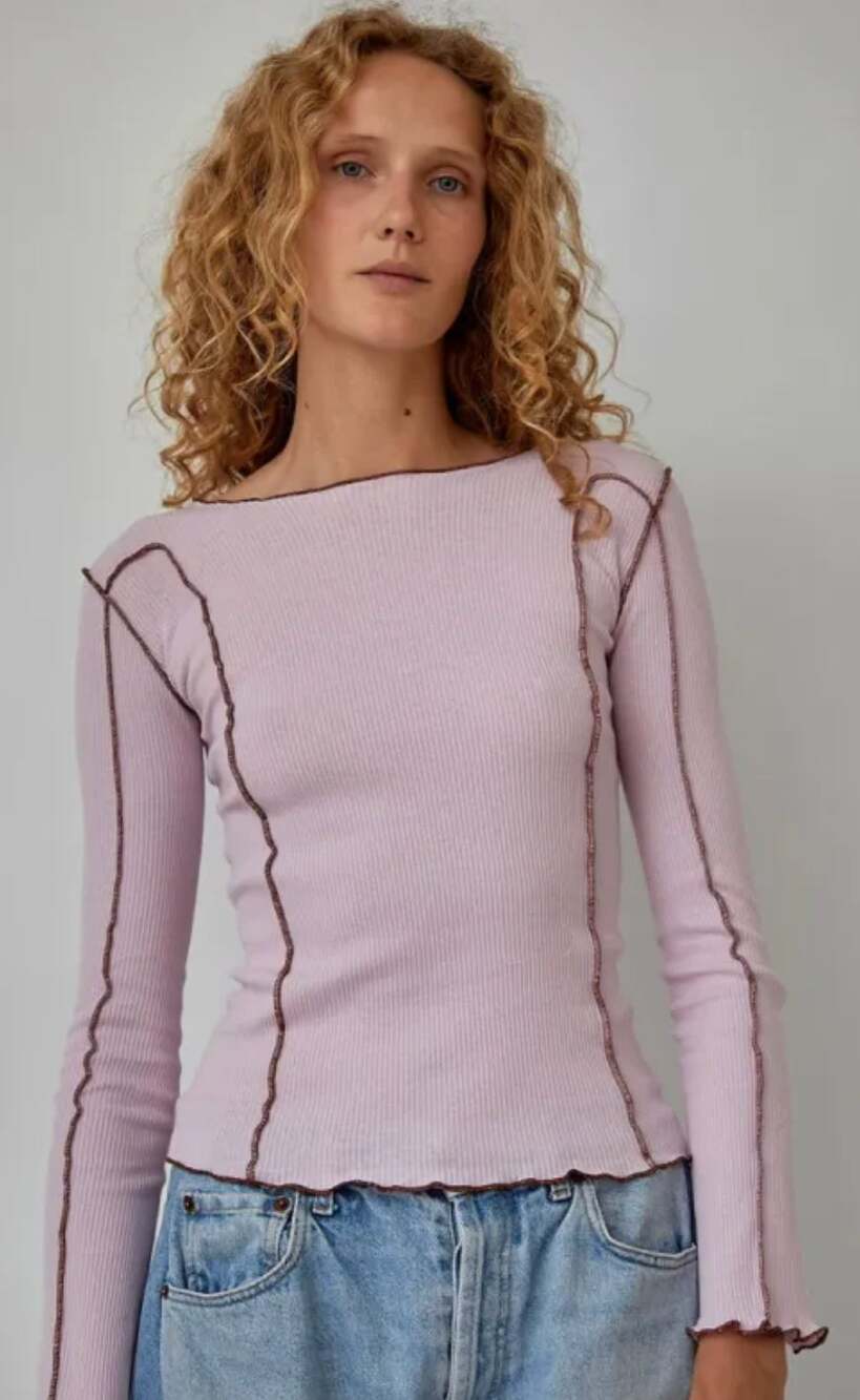 Baserange Sun Long Sleeve T-Shirt Nimbus Purple Small Boho Funky Avante Garde